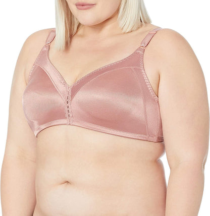Bali Wireless Bra, Our Bestselling Wirefree Moisture-Wicking Bra, Double Support Satin Full-Coverage Wireless Bra Misted Rose / 38B
