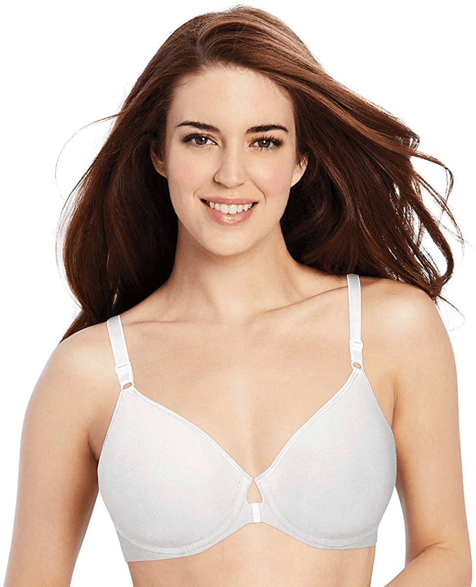 Bali Women's Comfort Revolution Front-Close Shaping Underwire Bra DF3P66 White Tailored / 36DD