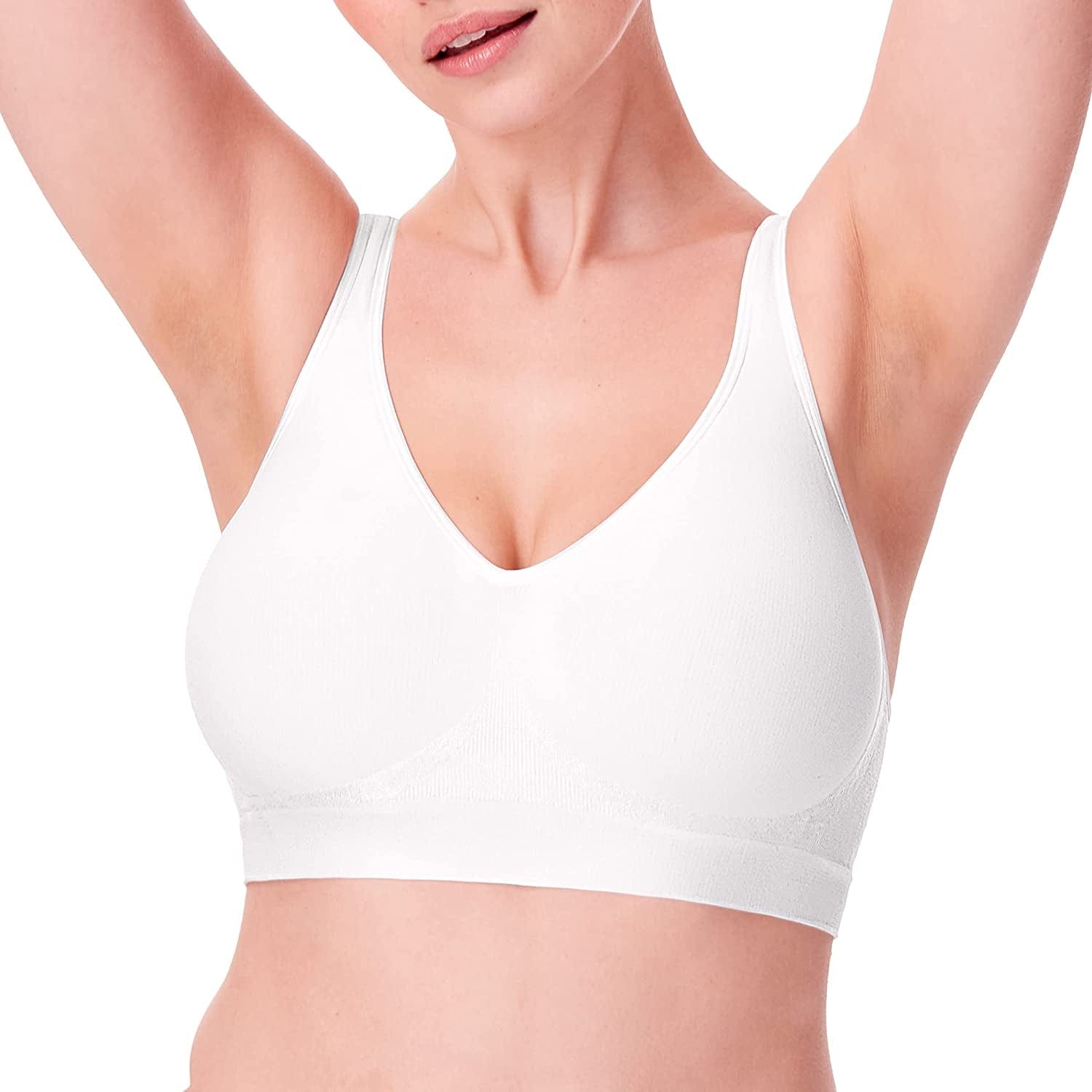 Bali Women'S Comfort Revolution Full-Coverage Wireless Bra, Wirefree T-Shirt Bra, DF3484 White / Small