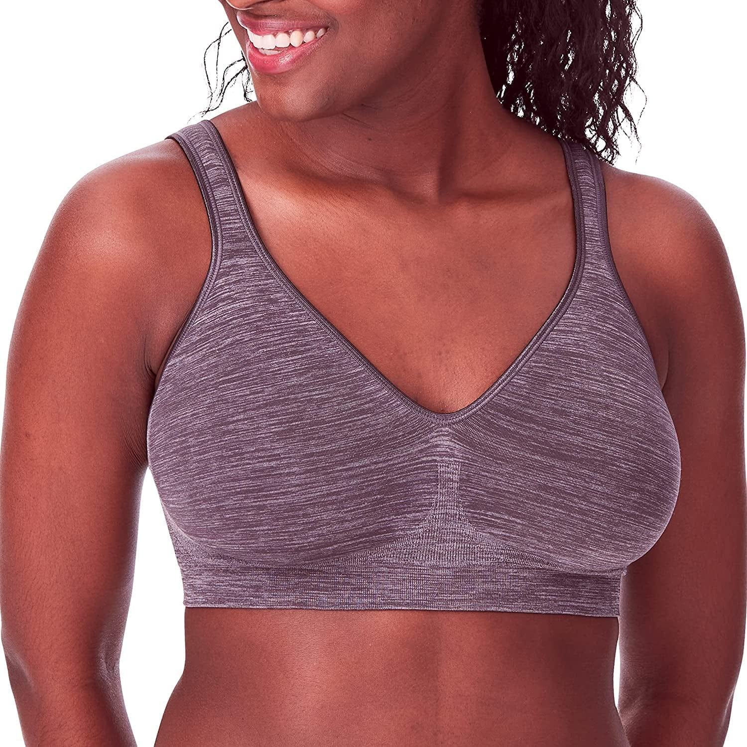 Bali Women'S Comfort Revolution Full-Coverage Wireless Bra, Wirefree T-Shirt Bra, DF3484 Gravel Grey Heather / Large