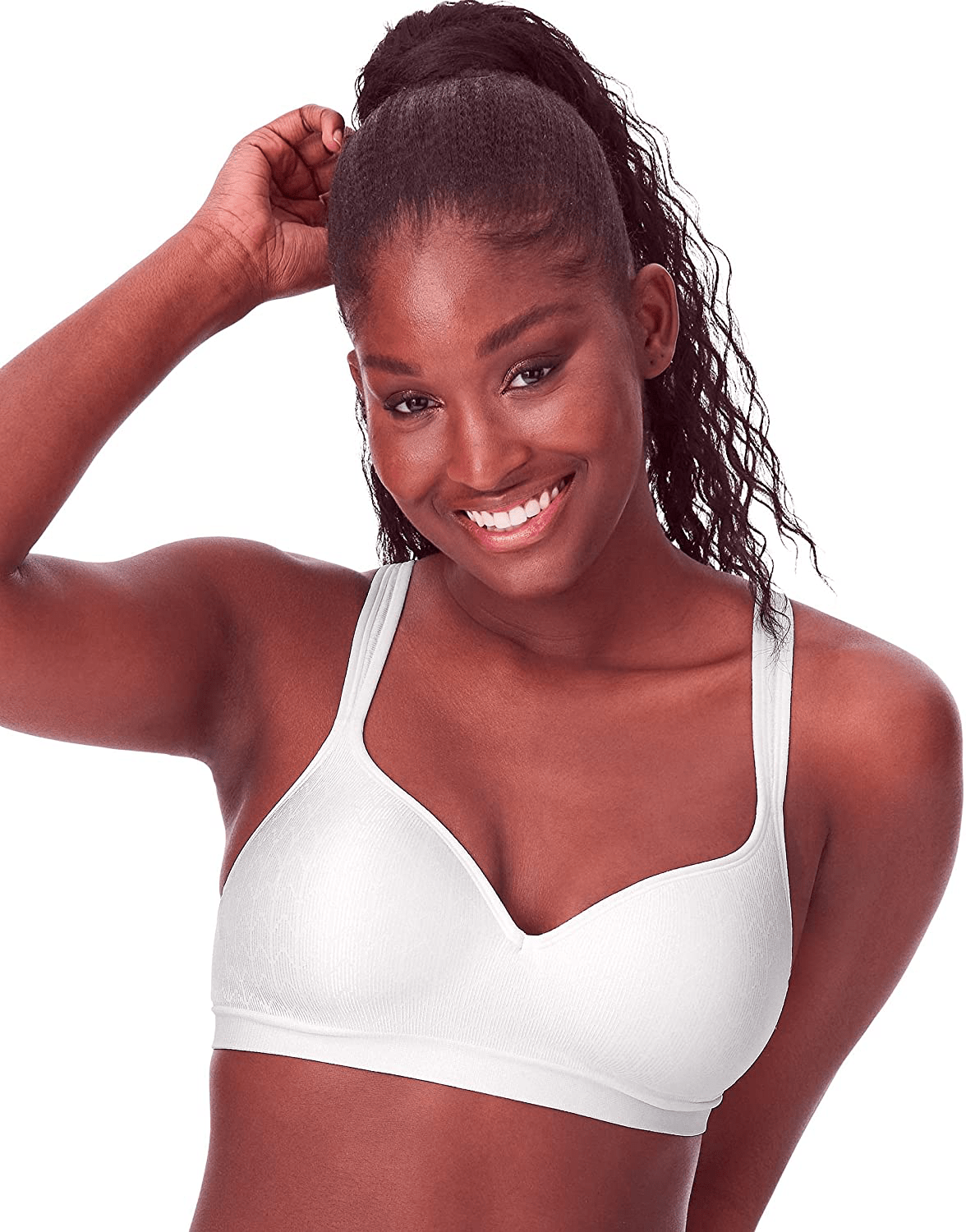 Bali Women's Comfort Revolution Wirefree Bra DF3463 White Zag / 36B