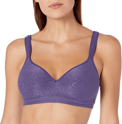 Bali Women's Comfort Revolution Wirefree Bra DF3463 Timeless Purple Swirl / 34D