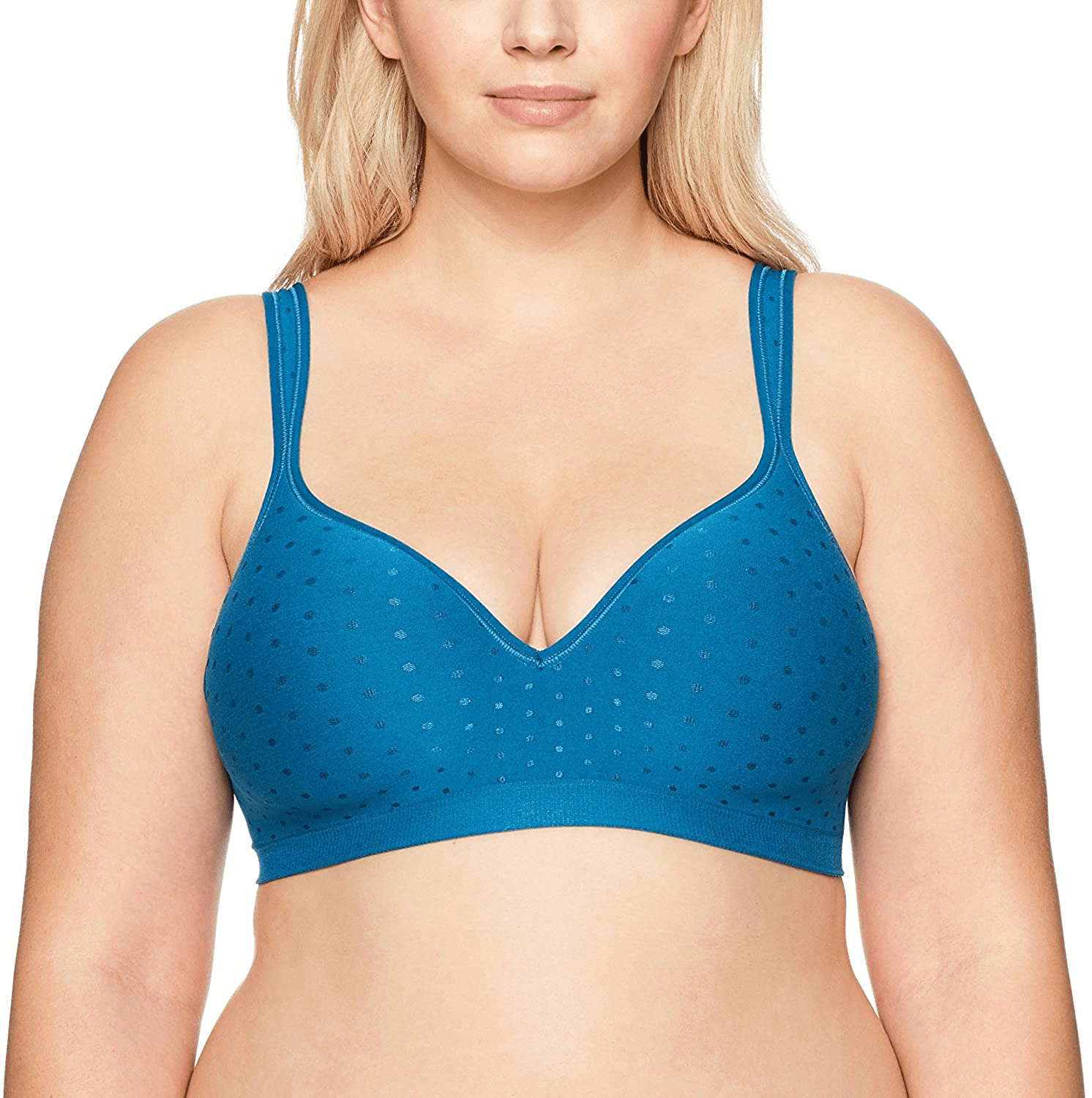 Bali Women's Comfort Revolution Wirefree Bra DF3463 Blue Oasis Dot / 38DD
