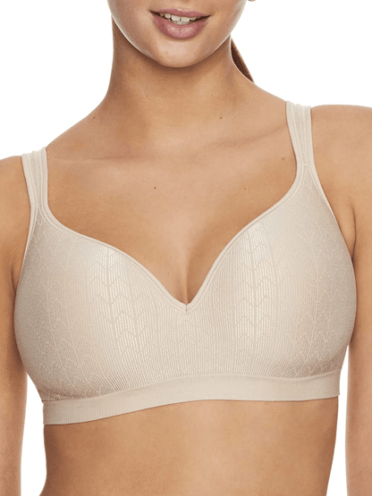 Bali Women's Comfort Revolution Wirefree Bra DF3463 Almond Zag / 36DD