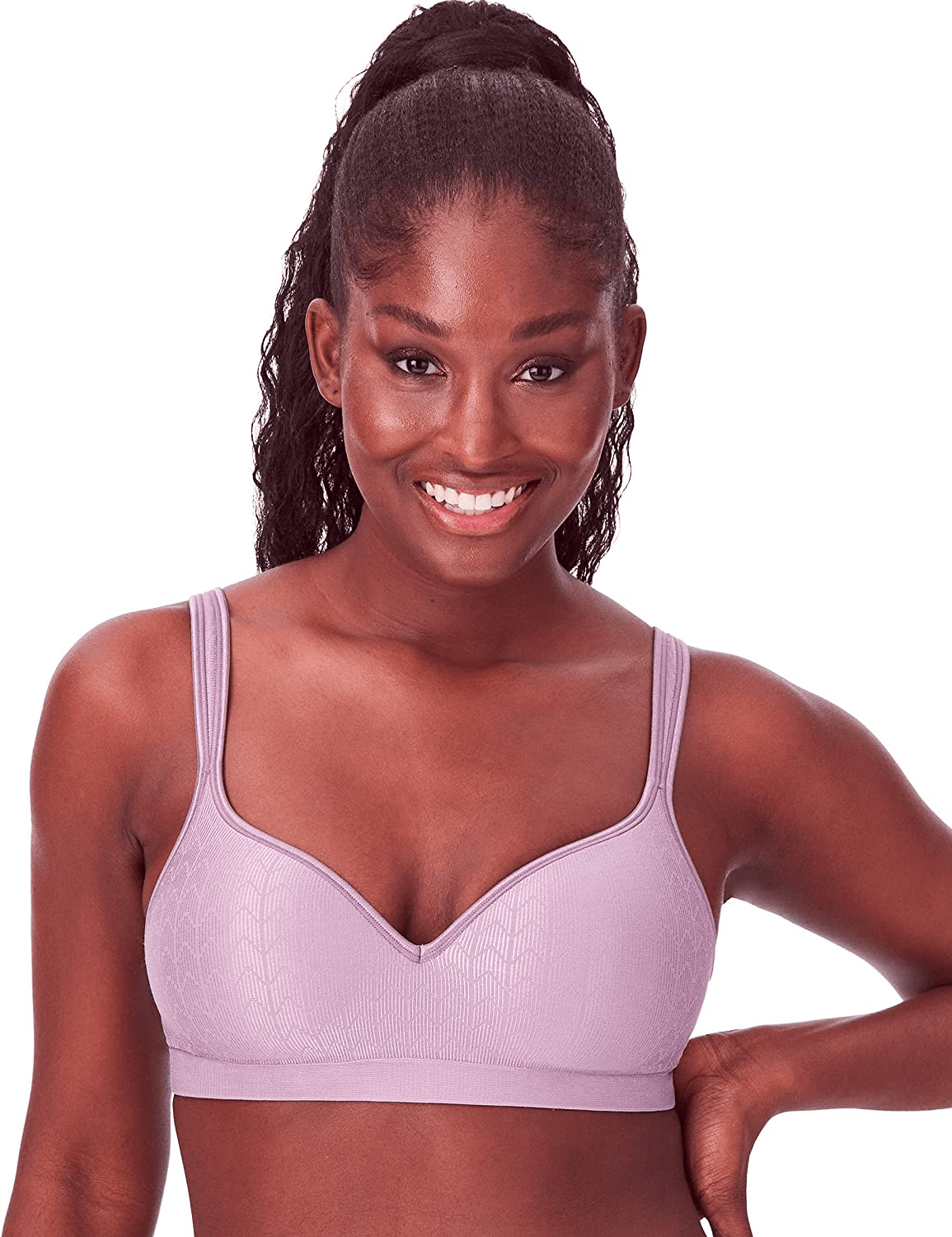 Bali Women's Comfort Revolution Wirefree Bra DF3463 Perfectly Purple Zag / 40B