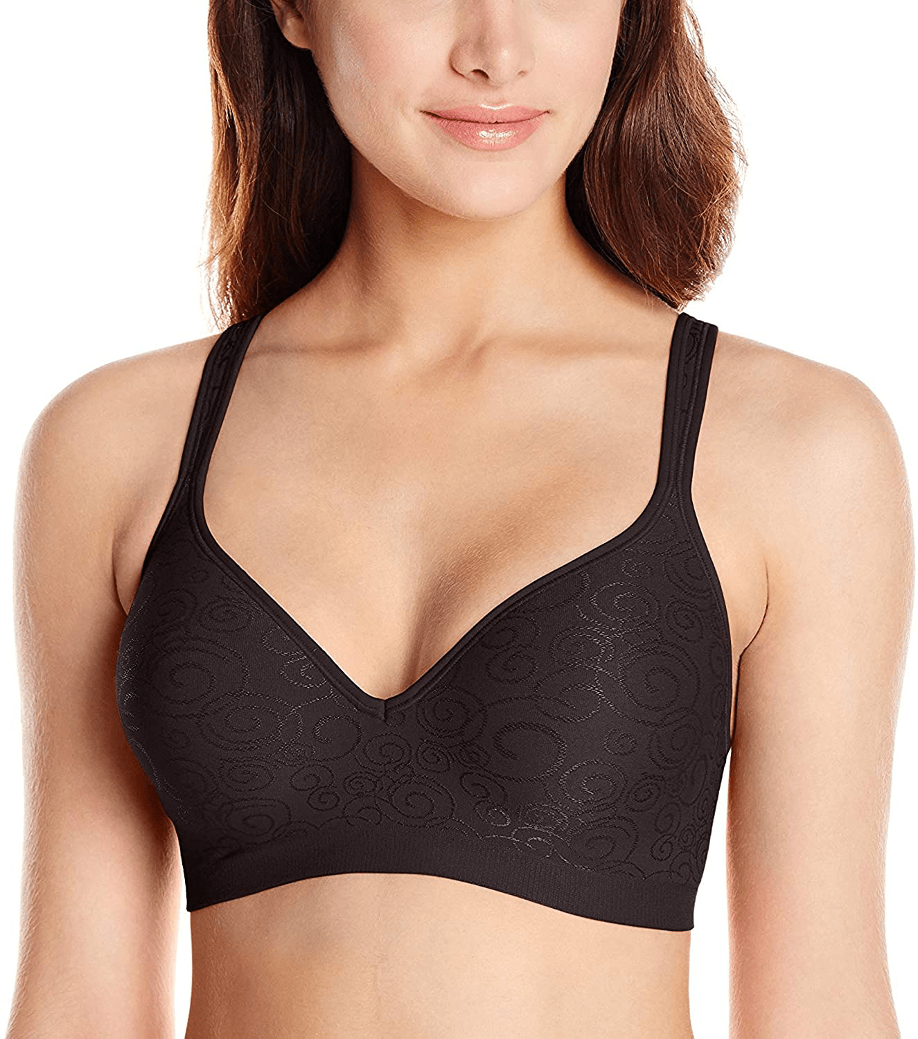 Bali Women's Comfort Revolution Wirefree Bra DF3463 Black Swirl Pattern / 40D
