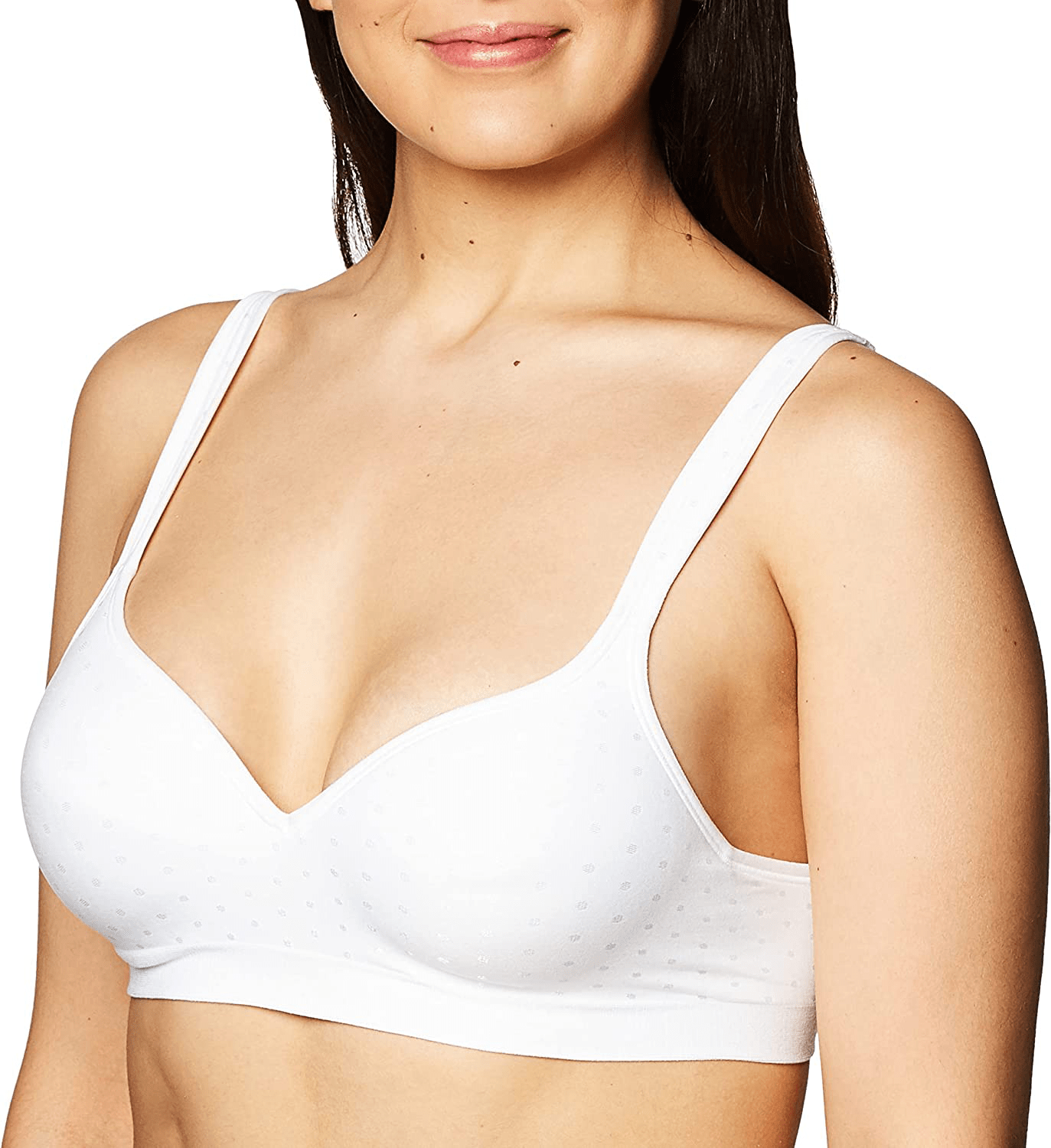 Bali Women's Comfort Revolution Wirefree Bra DF3463 White Dot / 36DD