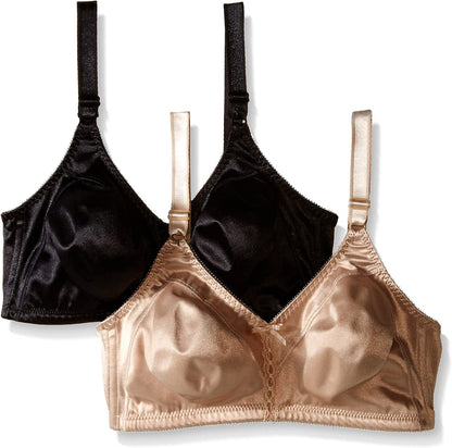 Bali Women'S Double-Support Wire Free Bra #3820 Nude/Black, 2 Pack / 40D