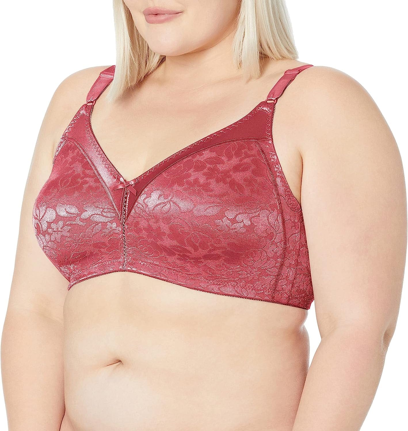 Bali Women'S Double Support Wireless, Full-Coverage Lace Bra (Retired Colors) Mauve Glow / 36B