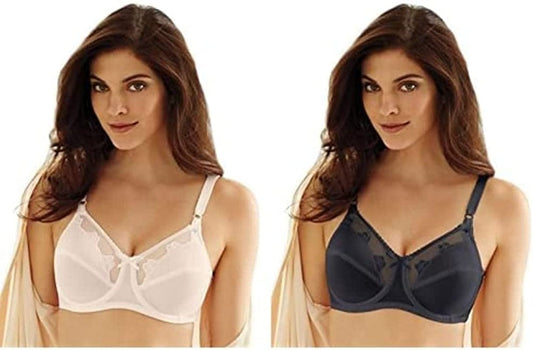 Bali Women'S Flower Underwire Bra #0180 Light Beige/Midnight / 2 / 42DDD