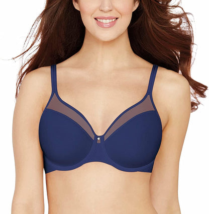 Bali Womens One Smooth U Underwire Bra, Ultra Light T-Shirt Bra with Stay-In-Place Straps In the Navy / 36D