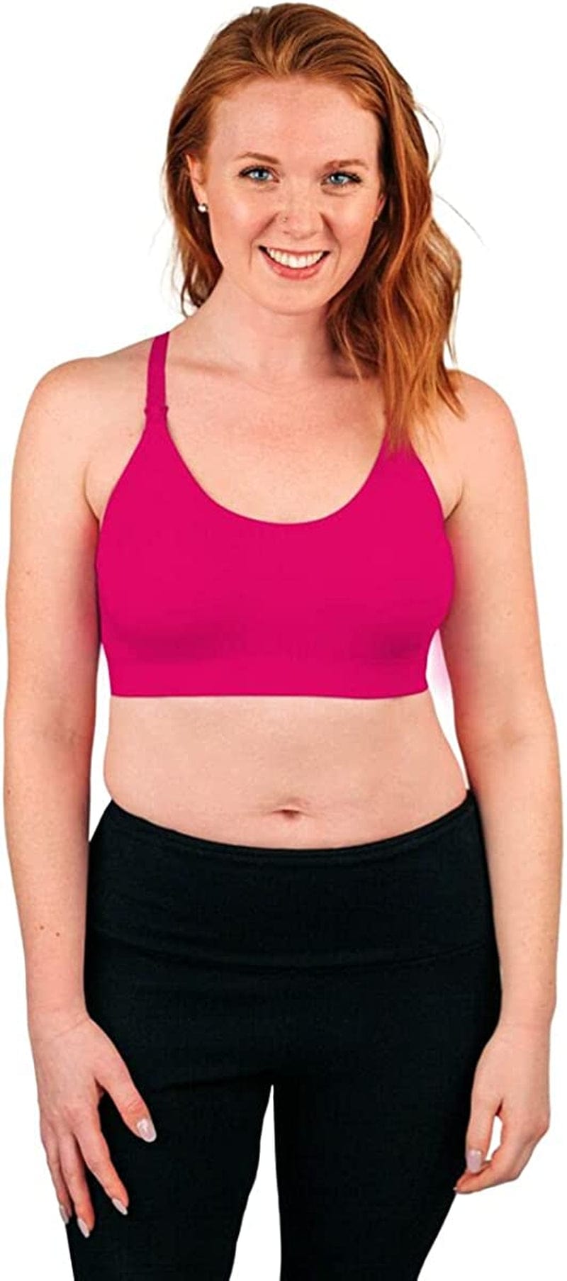 Bamboobies Women’S Yoga Full Bust Seamless Nursing Maternity Bra for Breastfeeding, Hibiscus (Pink), Extra Small (XS) Hibiscus / X-Large