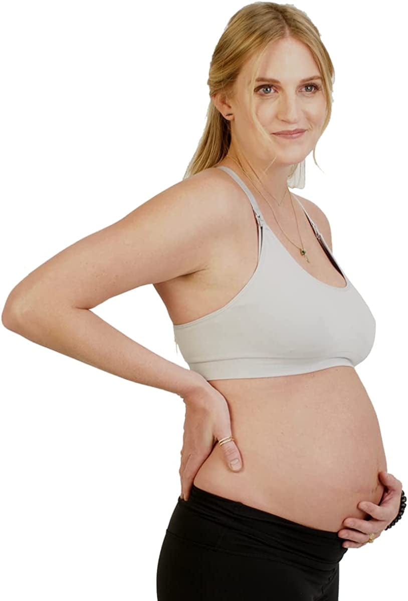 Bamboobies Women’S Yoga Full Bust Seamless Nursing Maternity Bra for Breastfeeding, Hibiscus (Pink), Extra Small (XS)