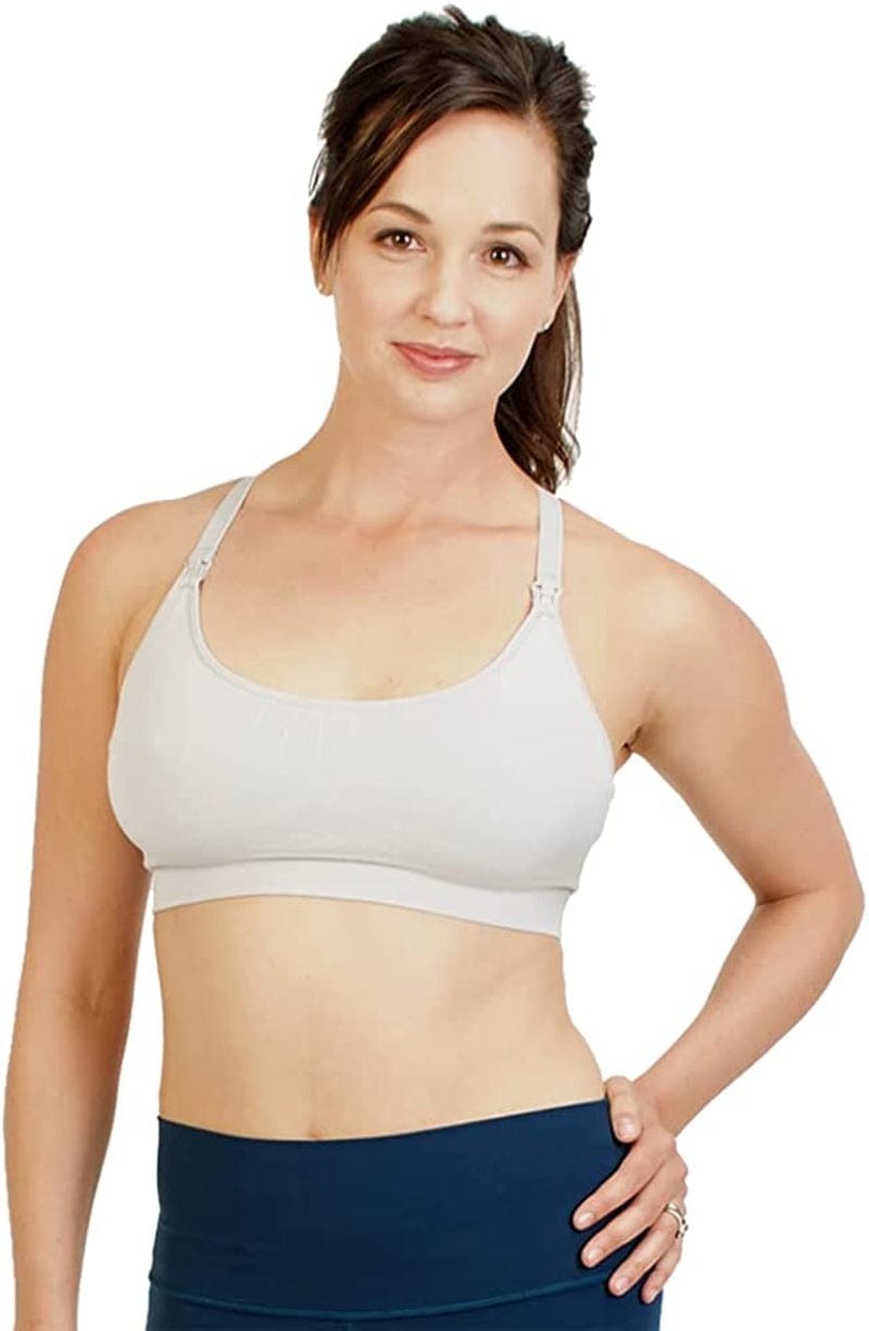 Bamboobies Women’S Yoga Full Bust Seamless Nursing Maternity Bra for Breastfeeding, Hibiscus (Pink), Extra Small (XS)