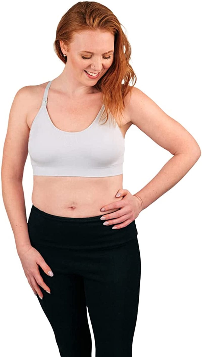 Bamboobies Women’S Yoga Full Bust Seamless Nursing Maternity Bra for Breastfeeding, Hibiscus (Pink), Extra Small (XS)