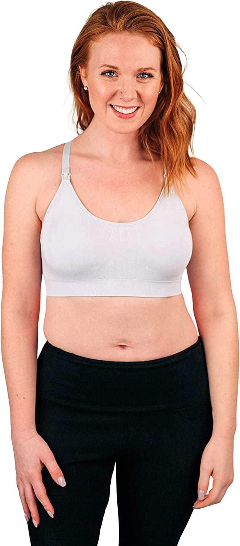 Bamboobies Women’S Yoga Full Bust Seamless Nursing Maternity Bra for Breastfeeding, Hibiscus (Pink), Extra Small (XS) Gray / Medium