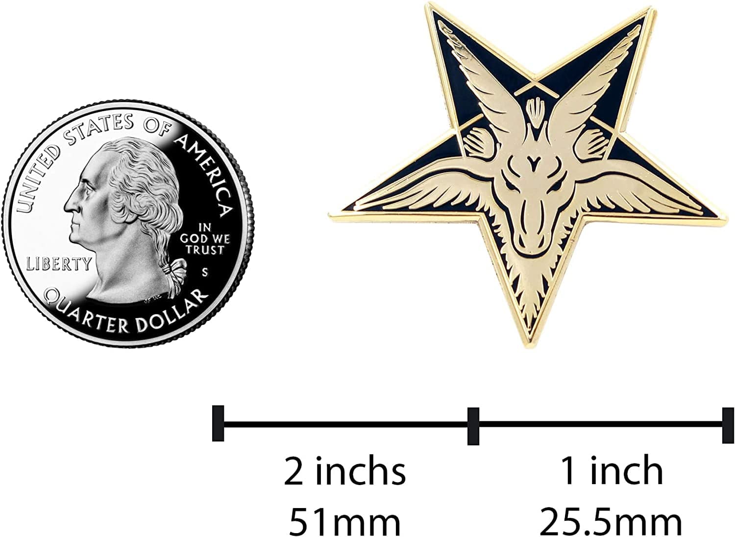 Baphomet Head Enamel Pin – Sabbatic Goat Pentagram Tarot Occult Unisex Lapel Pin - for Backpacks, Jackets, Shirts, Bags, Tops