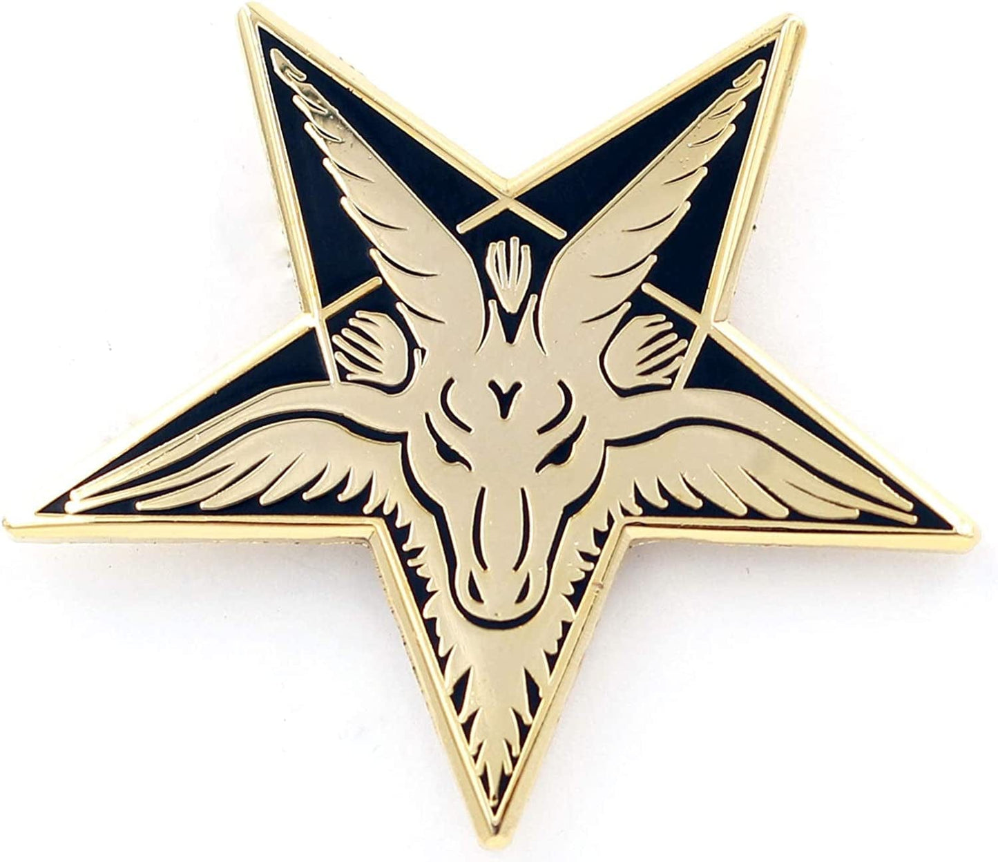 Baphomet Head Enamel Pin – Sabbatic Goat Pentagram Tarot Occult Unisex Lapel Pin - for Backpacks, Jackets, Shirts, Bags, Tops