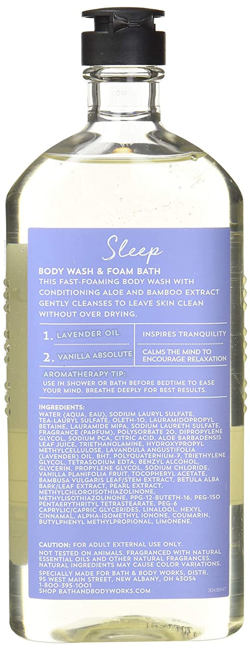 Bath and Body Works Aromatherapy Sleep Lavender Vanilla Body Wash Foam Bath 10 Ounces per Bottle - 2 Pack Health & Beauty > Personal Care > Cosmetics > Bath & Body Bath and Body Works   