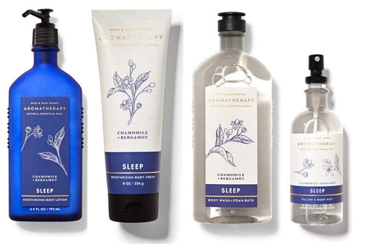 Bath and Body Works Aromatherapy Sleep NEW CHAMOMILE BERGAMOT Deluxe Gift Set - Body Wash Foam Bath - Pillow and Body Mist - Body Lotion & Body Cream - Full Size Health & Beauty > Personal Care > Cosmetics > Bath & Body Bath & Body Works   