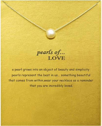 Baydurcan Friendship Anchor Compass Necklace Good Luck Elephant Pendant Chain Necklace with Message Card Gift Card Gold pearl