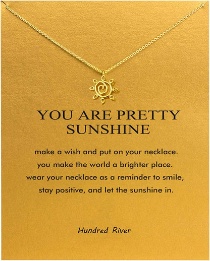 Baydurcan Friendship Anchor Compass Necklace Good Luck Elephant Pendant Chain Necklace with Message Card Gift Card Gold abstract sun