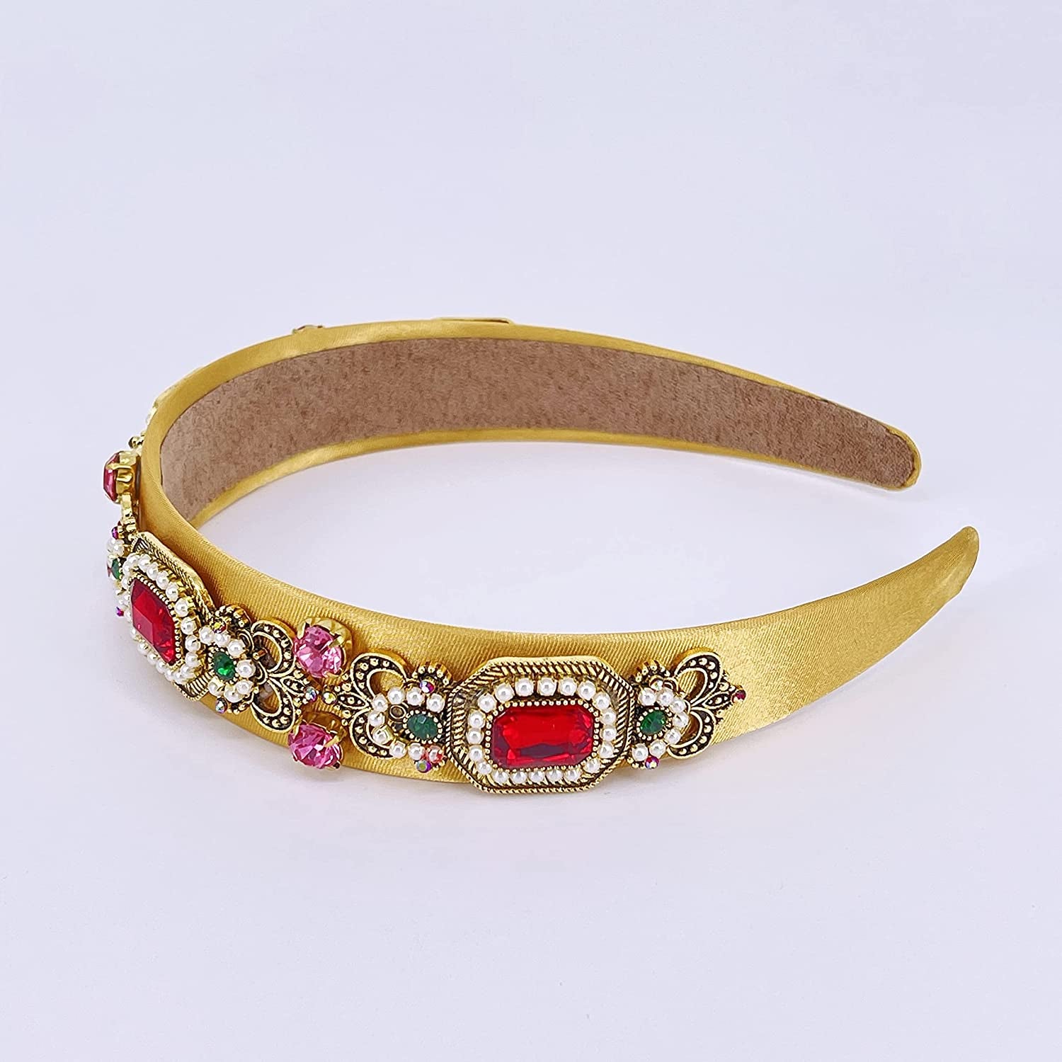 QTMY Designer Headbands Fashion Vintage Pearl Gemstone Hair Accessories Head Band Fashion Headwear Hairbands for Women Apparel & Accessories > Clothing Accessories > Headwear QTMY   