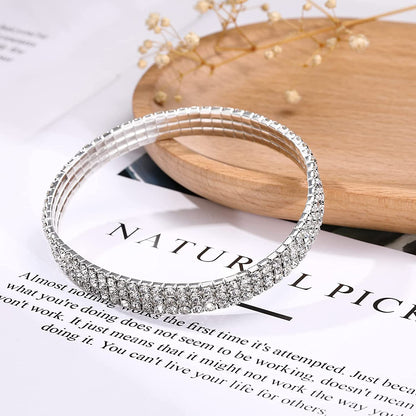 Kiokioa Charm Anklets for Women Crystal Rhinestone Stretch Tennis Anklet Elastic Anklet Apparel & Accessories > Jewelry > Anklets Xuanhe Wu   