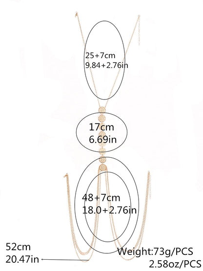 Fxmimior Belly Body Chain Hot Bikini Sexy Double Gold Layer Cross over Harness Body Jewelry Waist Charm Belly Chain for Women Apparel & Accessories > Jewelry > Body Jewelry fxmimior   