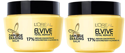 L'Oreal Paris Hair Care Elvive Total Repair 5 Damage Erasing Balm, Conditioning Hair Mask for Damaged Hair, with Almond and Protein, 8.5 Fl; Oz, (Pack of 2) Health & Beauty > Personal Care > Hair Care L'Oreal Paris 2 Count (Pack of 1)  