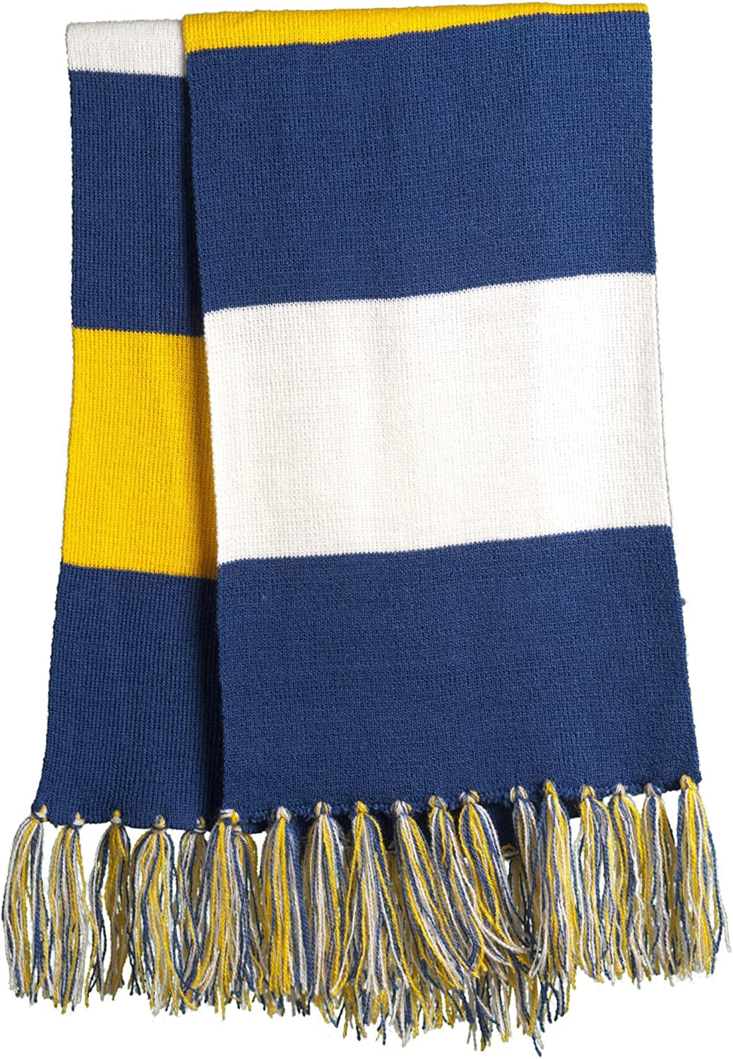 Sport-Tek Favorite Team Spectator Fringed Scarf Apparel & Accessories > Clothing Accessories > Scarves & Shawls Sport Tek True Royal/ Gold/ White One Size 