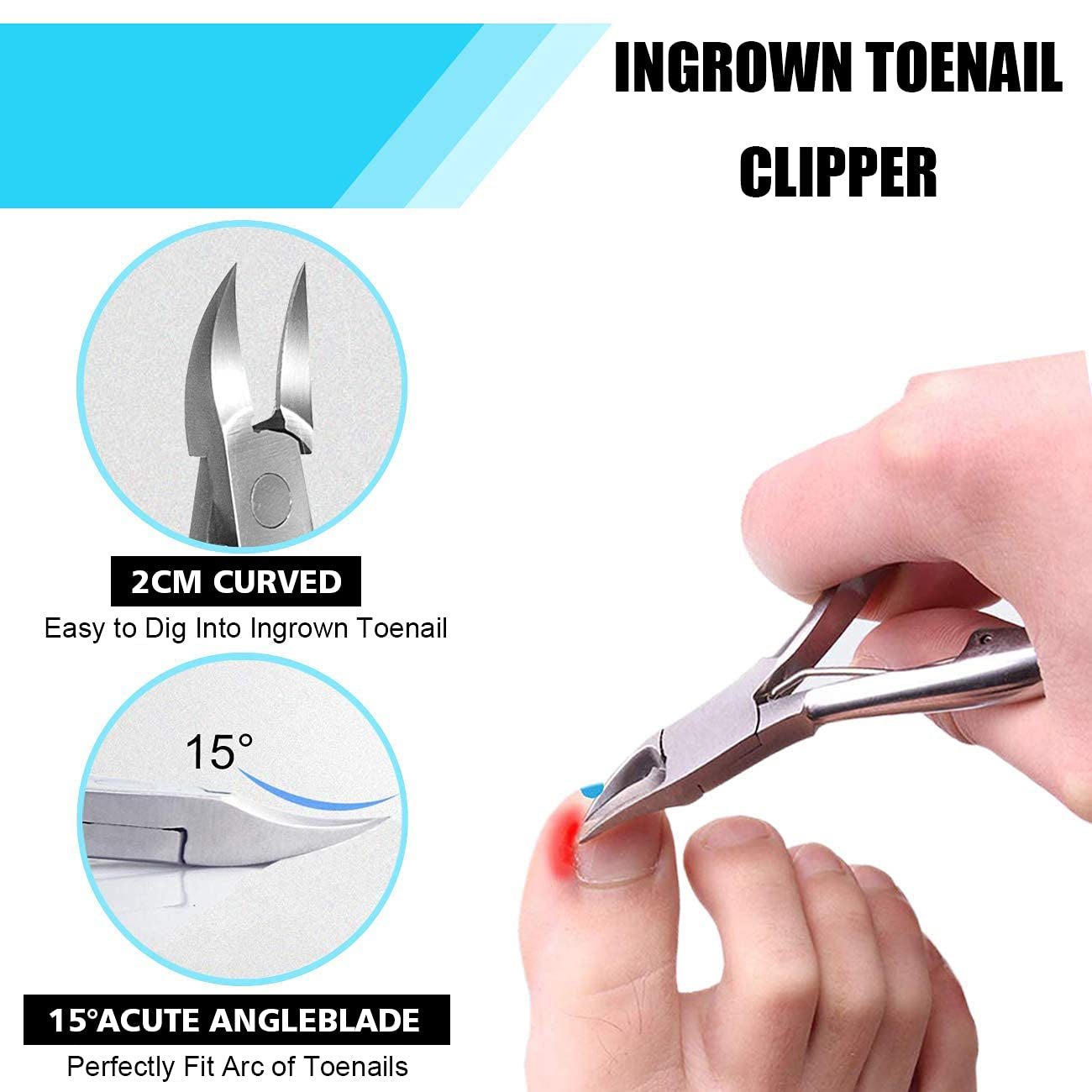 Ingrown Toenail Tool Kit (9PCS), Professional Toe Nail Clipper Set for Ingrown & Thick Nail, Stainless Steel Ingrown Toenail Kit, Surgery Grade Manicure Pedicure Tool by Dualeco Health & Beauty > Personal Care > Cosmetics > Cosmetic Tools > Nail Tools Dualeco   