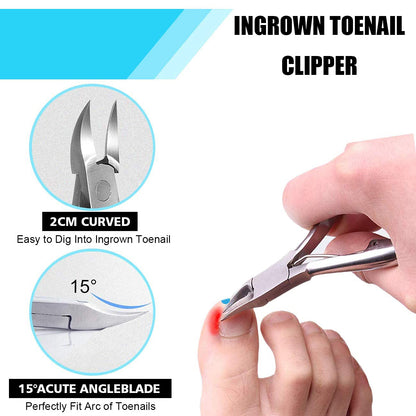 Ingrown Toenail Tool Kit (9PCS), Professional Toe Nail Clipper Set for Ingrown & Thick Nail, Stainless Steel Ingrown Toenail Kit, Surgery Grade Manicure Pedicure Tool by Dualeco Health & Beauty > Personal Care > Cosmetics > Cosmetic Tools > Nail Tools Dualeco   