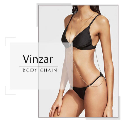 Vinzar Boho Body Chain Gold Tassel Belly Chain Fashion Sexy Charms Waist Chain Beach Summer Bikini Chains Body Jewelry for Women Apparel & Accessories > Jewelry > Body Jewelry Vinzar   