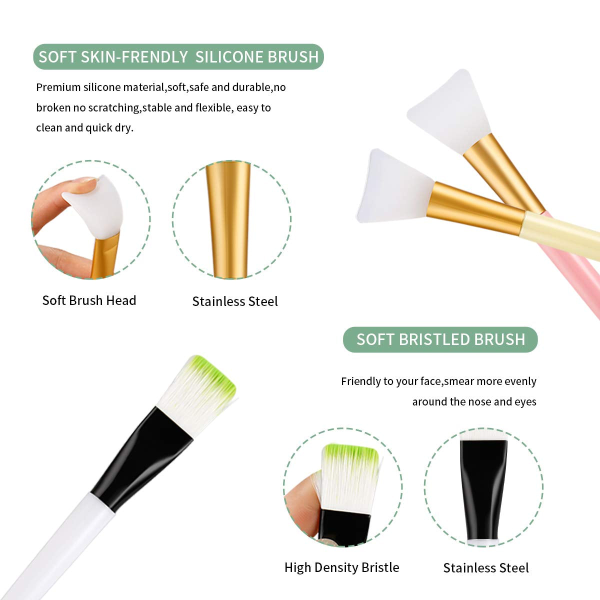 Face Mask Mixing Bowl Set, Boujean 12 Pcs DIY Facemask Mixing Tool Kit with Silicone Facial Mask Bowl Stick Spatula Silicone Brush Spray Bottle Puff Soaking Bottle Gauges Green Health & Beauty > Personal Care > Cosmetics > Cosmetic Tools > Skin Care Tools Boujean   