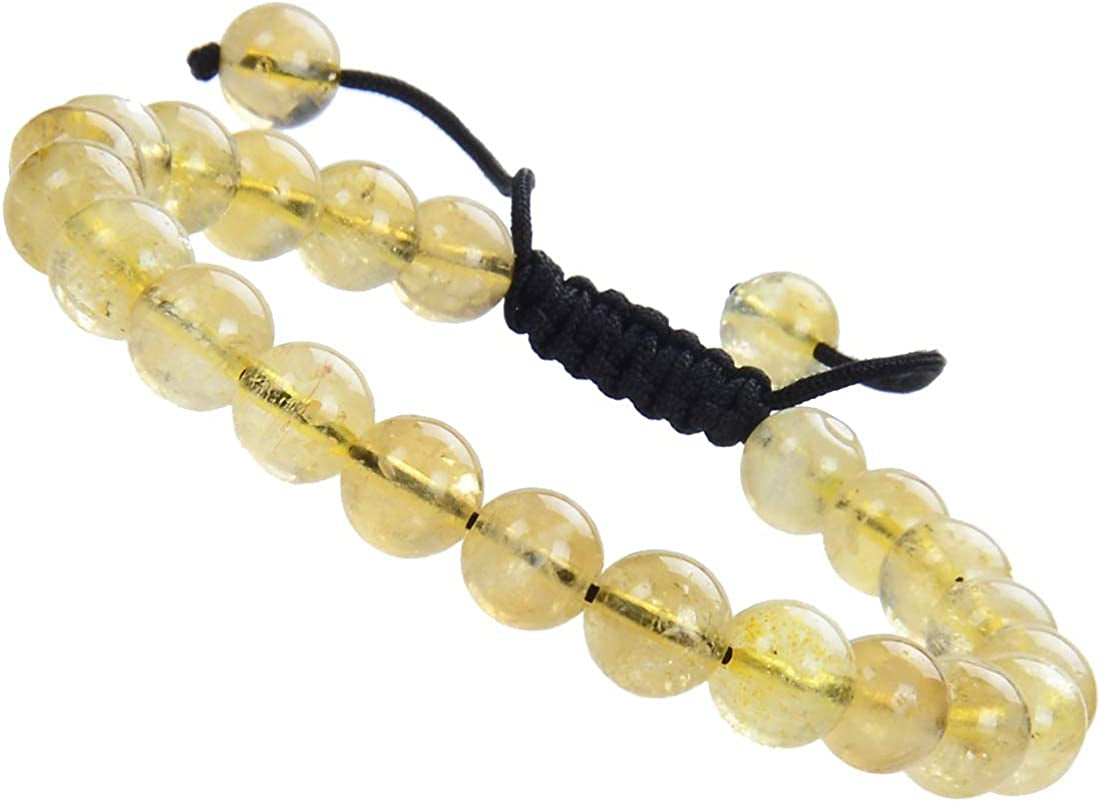 Massive Beads Natural Healing Power Gemstone Crystal Beads Unisex Adjustable Macrame Bracelets 8Mm Apparel & Accessories > Jewelry > Bracelets MASSIVE BEADS Citrine  