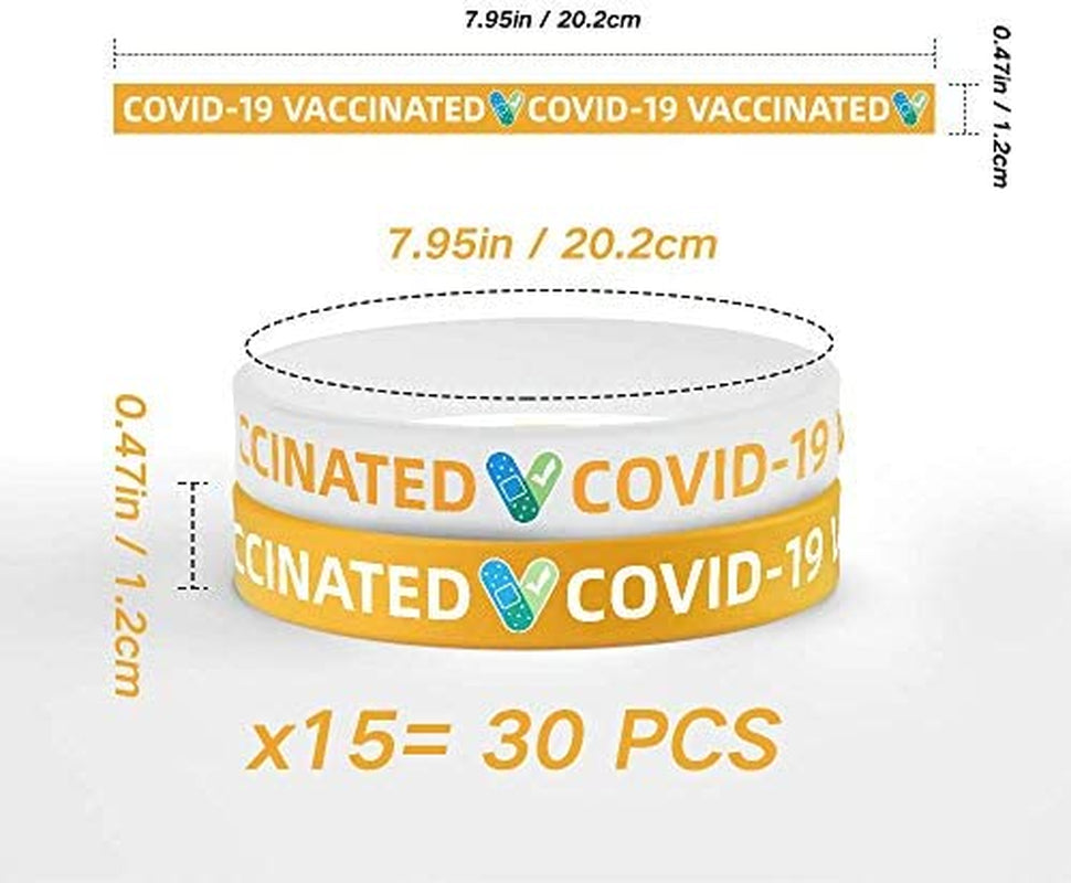 Vaccinated Bracelets 30 Pack I Have Got My Covid-19 Vaccine Silicone Wristband Covid Vaccination Bracelets Apparel & Accessories > Jewelry > Bracelets EVQ   