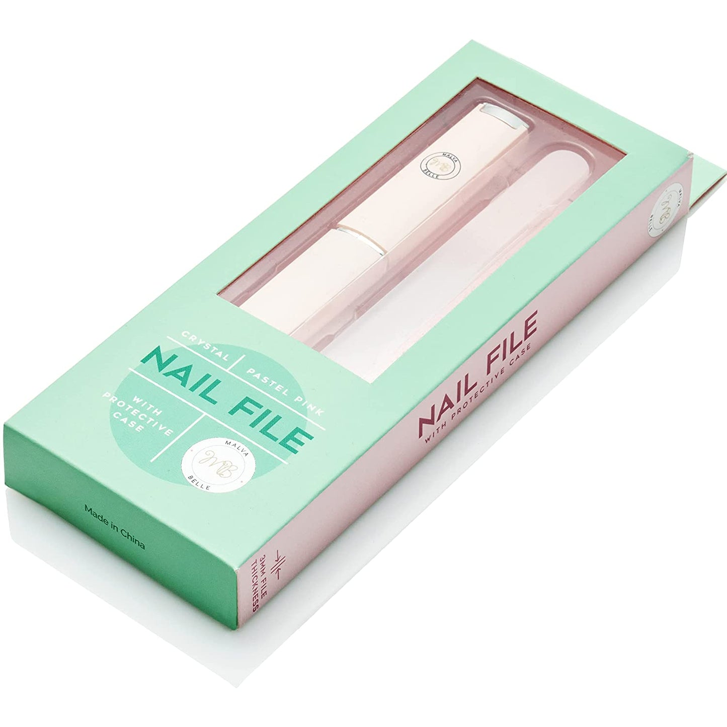 Best Crystal Glass Nail File – Perfect for Women & Girls - Long Lasting Double Sided Tempered Glass – Professional Salon Manicure/Pedicure Filing Tool for Natural Nails - with Case - Pastel Lilac 2Mm Health & Beauty > Personal Care > Cosmetics > Cosmetic Tools > Nail Tools Malva Belle Pink 3mm  