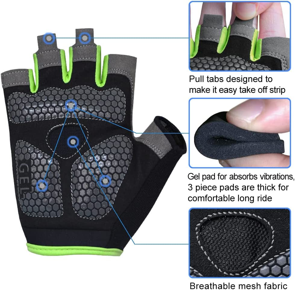 Huwaih Cycling Gloves for Men/Women anti Slip Shock Absorbing Biking Gloves Half Finger Gel Pad Bicycle Gloves Breathable Bike Gloves Apparel & Accessories > Clothing Accessories > Gloves & Mittens HuwaiH   