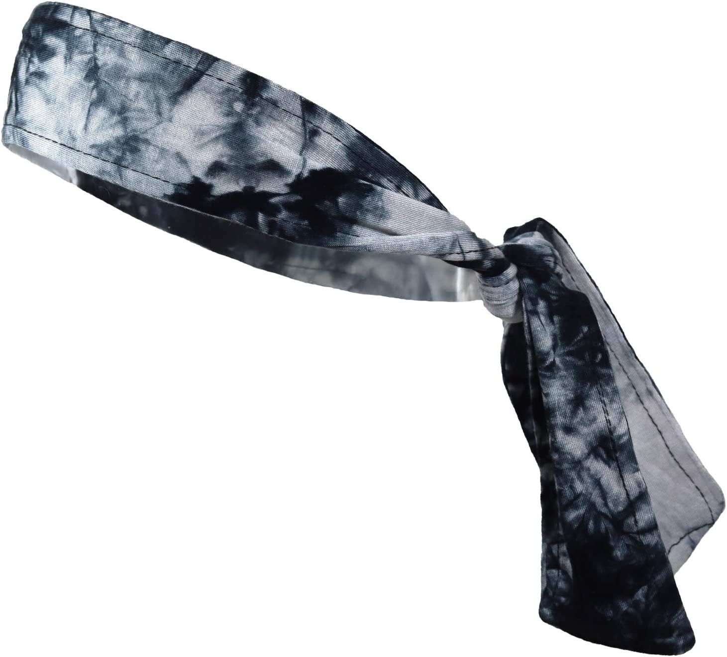 Kenz Laurenz Headbands Tie on Headband for Women Men Running Athletic Hair Head Band Elastic Sports Sweat Basketball Sweatband Stetchy Yoga Workout Sweatbands Adjustable Non-Slip Moisture Wicking Apparel & Accessories > Clothing Accessories > Bandanas & Headties Kenz Laurenz Black Tie Dye  