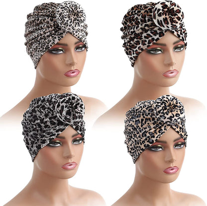 WKJHO 6 Pieces Women Turban Hat African Flower Knot Pre-Tied Bonnet Beanie Cap Headwrap for Girls Apparel & Accessories > Clothing Accessories > Bandanas & Headties Generic   