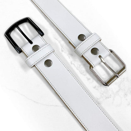 White Belt Cowhide Leather Replacement Casual Belt Strap 1-1/2"(38Mm) Wide, Multi-Style Options Apparel & Accessories > Clothing Accessories > Belts Belts.com   