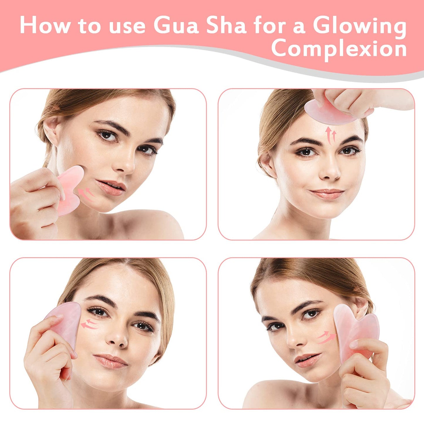 LATME Gua Sha Facial Tools,Gua Sha Massage Tool,Face Massager Jade Gua Sha Stones for Lymphatic Drainage for Face,Eyes,Neck and Body Health & Beauty > Personal Care > Cosmetics > Cosmetic Tools > Skin Care Tools LATME   