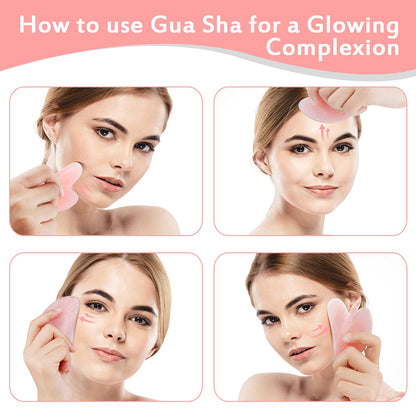 LATME Gua Sha Facial Tools,Gua Sha Massage Tool,Face Massager Jade Gua Sha Stones for Lymphatic Drainage for Face,Eyes,Neck and Body Health & Beauty > Personal Care > Cosmetics > Cosmetic Tools > Skin Care Tools LATME   