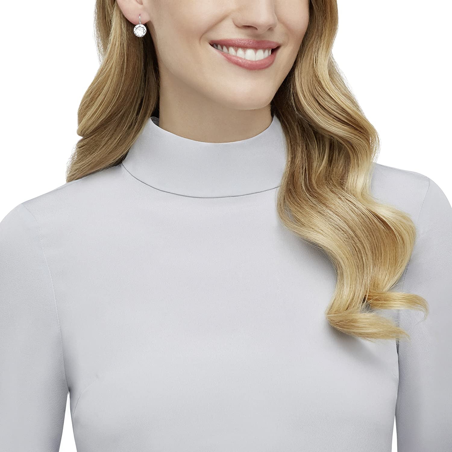 Swarovski Authentic Bella Rhodium Plated Charming White Pierced Mini Earrings Apparel & Accessories > Jewelry > Earrings Swarovski   