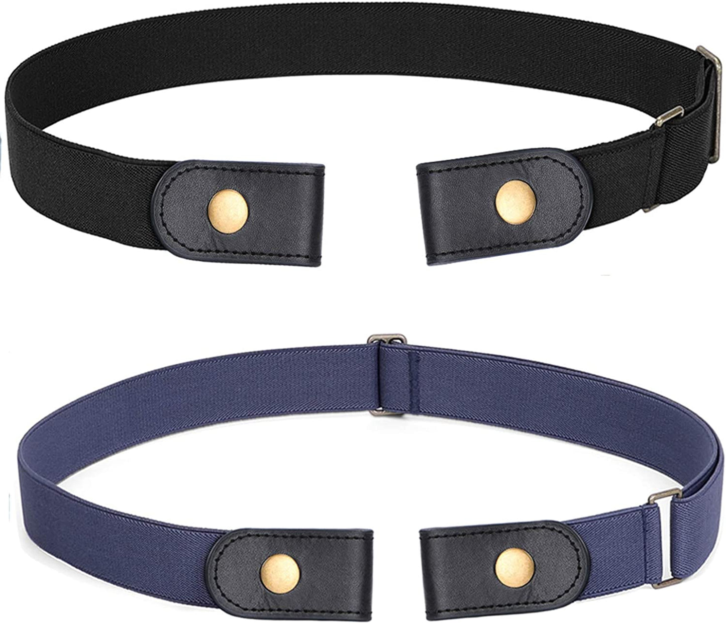No Buckle Stretch Belt for Women Men Elastic Waist Belt up to 72 Inch for Jeans Pants Apparel & Accessories > Clothing Accessories > Belts WERFORU X-black+blue Pants Size 23"-30" 