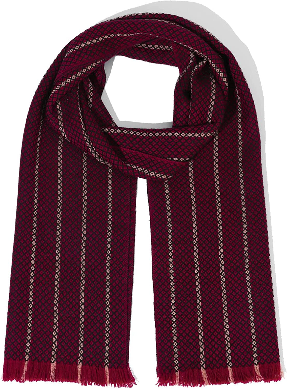 WAMSOFT 100% Pure Wool Scarf, Thick Long Plaid Scarf Winter Tartan Scarves for Men Women… Apparel & Accessories > Clothing Accessories > Scarves & Shawls WAMSOFT Red  