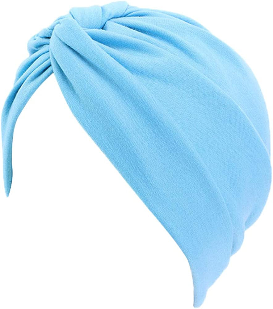 Beauty YFJH Chemo Sleep Turban Headwear Scarf Beanie Cap Hat for Cancer Patient Hair Loss Apparel & Accessories > Clothing Accessories > Headwear beauty YFJH Lake Blue  