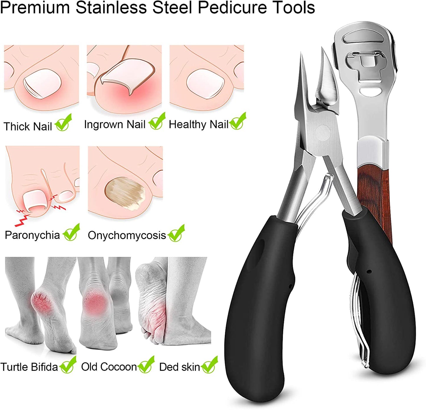 Manicure & Pedicure Kits,Manicure Tools Professional,Thick Toenail Clippers,Cuticle Trimmer,Foot Care Pedicure Callus Shaver Hard Skin Remover,Mens Manicure Set,Manicure Kit for Women,Foot Care. Health & Beauty > Personal Care > Foot Care Generic   