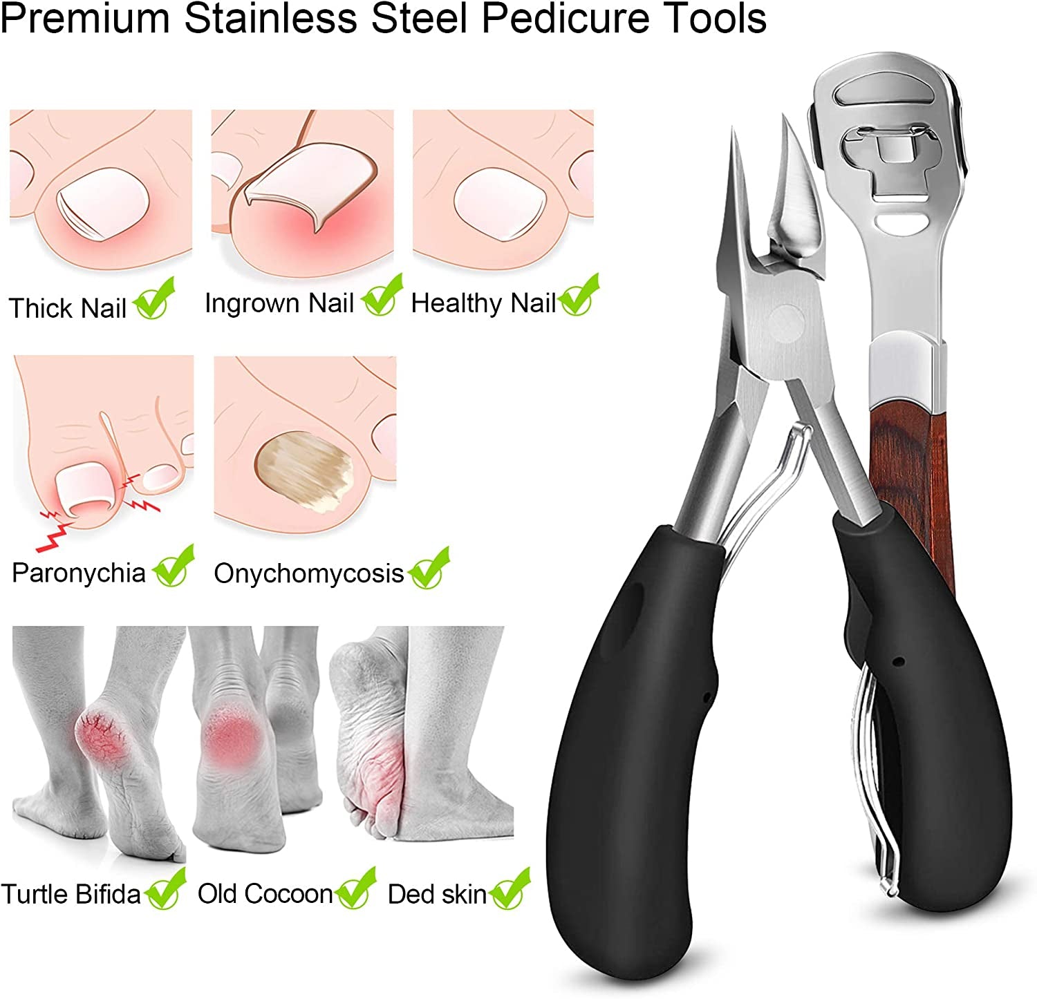 Manicure & Pedicure Kits,Manicure Tools Professional,Thick Toenail Clippers,Cuticle Trimmer,Foot Care Pedicure Callus Shaver Hard Skin Remover,Mens Manicure Set,Manicure Kit for Women,Foot Care. Health & Beauty > Personal Care > Foot Care Generic   